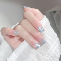 Ongles pressés à dégradé français en gros, ongles artificiels, design luxueux personnalisé, ongles pressés