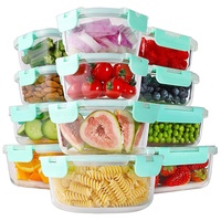 Conteneurs de préparation des repas en verre en gros, boîte à lunch en verre, boîte à lunch préparée, boîte bento, disponible pour le four, le congélateur et le lave-vaisselle