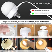 Lámpara LED Magnética Recargable con Control Remoto, Temporizador y Regulación de Intensidad, para Mesa de Noche o Pared, con Base E26