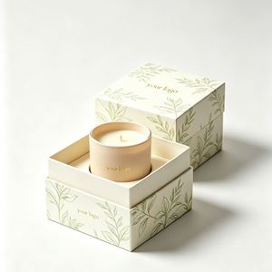 FX Premium Recyclable Paperboard Scented Candle Packaging <b>Box</b> Magnetic Closure Separate Lid Gold Foil Logo for Luxury Home - Product Image 6