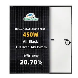 Sunpower 450W太阳能电池板制造商单太阳能电池板OEM太阳能产品接受