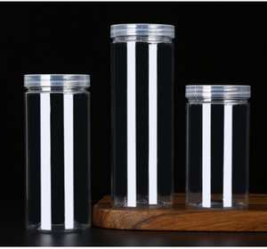 Hủ nhựa PET miệng rộng, nắp đen trong suốt, bán buôn, dùng đựng đồ ăn vặt ngũ cốc, thực phẩm, mỹ phẩm, công nghiệp - Product Image 4