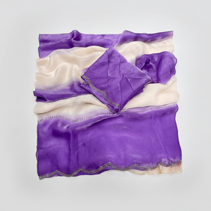 Sari Azul Satinado Tradicional Étnico de Alta Calidad con Blusa Elegante, Exclusivo Trabajo Zarkhan, Sari para Fiestas y Festivales, Ropa para Mujer - Product Image 1