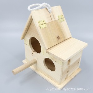 Casa para Pájaros de Madera Maciza, Colgante, para Exteriores, Comedero para Pájaros de Jardín, Color Natural, Tamaño Pequeño - Product Image 2