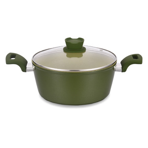 Juegos de ollas de aluminio verde militar, juegos de utensilios de cocina antiadherentes, contrato diario, platos cocinados en casa, cocinar es <span class=keywords><strong>Simple</strong></span> - Product Image 2