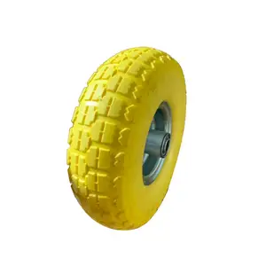 New product 4.10/3.50-4 rubber pu tire filled with foam wheel car without inflatable wheels