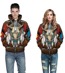 Felpa girocollo con stampa animalier Wolf Unicorn Pattern Sweat A Capuche Unisexe felpe con cappuccio rotonde A sublimazione con stampa 3D - Product Image 6