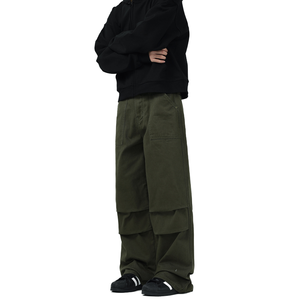 Pantalon cargo unisexe décontracté de haute qualité, couleur personnalisée, coupe ample, taille mi-haute, style parachute, baggy, droit 2026 - Product Image 1