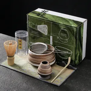 手作りホームイージークリーン抹茶ティーセットツールスタンドキットボウル泡立て器スクープギフトセレモニー伝統的な日本のティーセット