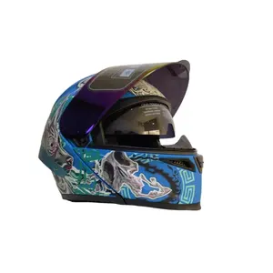 ODMはモーター用の発光ライトフルフェイスヘルメットクロスシティナイトライトフリップアップヘルメットを受け入れます