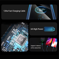 Kabel Data Pengisi Daya Super 3-in-1 100W 6A Tipe-C Pengisi Daya Cepat USB Mikro Sudut Kanan untuk iPhone /-Printer Tembaga Murni