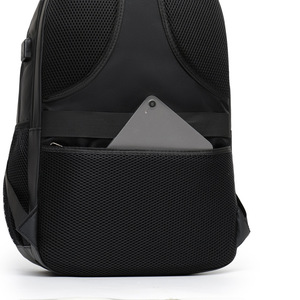 Zhuo Er Shi Men's Backpack 20-35L With Usb Charging Business Travel Commuting Bag Solid Color Black - Product Image 4