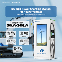 Station de recharge rapide DC pour véhicules électriques de niveau 3 SETEC POWER avec écran publicitaire de 55 pouces