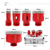 Kit de forets diamantés M14 brasés sous vide 20+35+40+50+68mm pour la découpe de carreaux et le perçage – Ensemble de forets à noyau diamanté