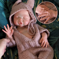 Poupée Bébé Reborn en Silicone à Bouche Ouverte, 18 Pouces, Corps Entier Lesté, Réaliste, Nouveau-né Endormi, Fille, Jouet de Dessin Animé, Peluche, Cadeau