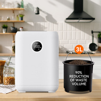 Machine à Compostage des Déchets Alimentaires, Broyeur de Déchets de Cuisine, 40 dB, Silencieux, Double Lame Bidirectionnelle, Acier Inoxydable, Charbon Actif, CE RoHS