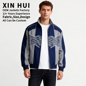 Chaqueta Deportiva Vintage XINHUI Personalizada para Hombre, Estilo Urbano, con Bordado y Parches, de Cuero PU Delgado para Invierno - Product Image 2