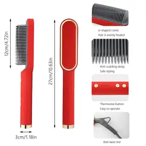 Professional Hair Straightener Tourmaline Ceramic Hair Curler Brush Hair Comb Straighteners Curling Iron Styler Tool