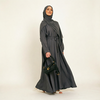 Abaya parapluie couleur blush pour femme, tenue modeste fermée, vêtements islamiques