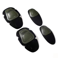 Ensemble de quatre protections tactiques en cuir pour les genoux et les coudes avec détection d'aiguilles pour le ski, l'équitation, l'entraînement CS, les forces spéciales G3