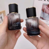 Flacon en verre de luxe 30 ml, design simple et tendance, à rayures verticales, avec bouchon à vis, flacon de parfum, emballage diffuseur sérigraphié 10 ml 50 ml