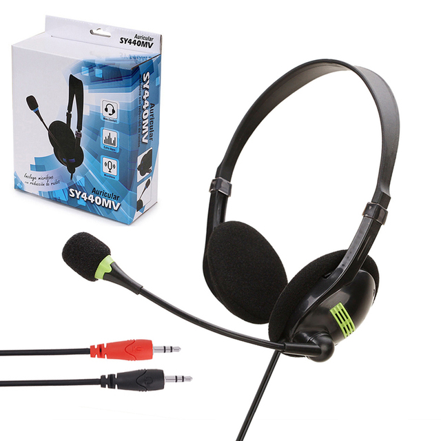 Wholesale Wired Electronic Sports Headphone Online Teaching Office Headset Gaming Computer Earphone Headband with Mic