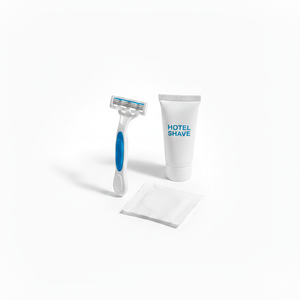 Ensemble rasoir jetable et crème pour hôtel, articles de toilette pour chambre d'hôtes - Product Image 3