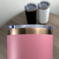 Gobelet isotherme en acier inoxydable plaqué or 20 oz avec bord doré, design personnalisé en cuivre, tasse à chocolat, bouteille d'eau