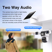 CB621SR 12MP Dual Band WiFi Tenaga Surya 360 °   Kamera Keamanan Luar Ruangan PTZ Penglihatan Malam 3 Sudut Pandang Deteksi Manusia AI Cloud