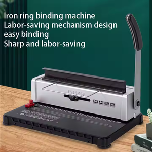 Machine à relier manuelle à fils à 34 trous <span class=keywords><strong>Perforateur</strong></span> de calendrier de table à double bobine pour offre de contrat et presse à anneaux en un - Product Image 3