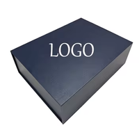 Boîte cadeau en carton rigide pliée de luxe, personnalisée avec logo, matériaux recyclés, revêtement UV, emballage noir pliable, vente en gros