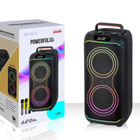 Système de sonorisation DJ JBR-6619 avec haut-parleurs et basses, sans fil Bluetooth, pour extérieur, deux haut-parleurs de 6,5 pouces, deux grands boutons, 7,4 V 40 W, TWS, priorité au microphone
