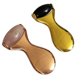High Quality 100% Natural Obsidian Rose Quartz <b>Jade</b> <b>Roller</b> Massage Zinc Alloy Handle - Product Image 3