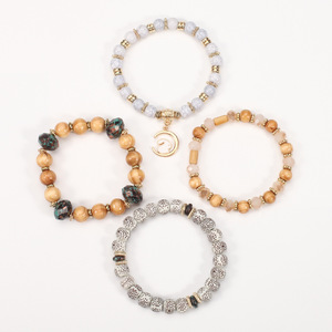 Fashion Jewelry <b>Beaded</b> <b>Bracelets</b> Wood Rabbit Charm Elastic Multi Layer Women's Bohemia Style Gift Made In China - Product Image 3