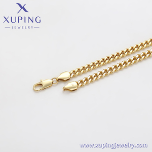 Collana a Catena Cubana da <span class=keywords><strong>Uomo</strong></span> XUPING, Design Geometrico Personalizzato, Placcata in <span class=keywords><strong>Oro</strong></span> 14K - Product Image 3