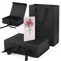 Luxuriöse Maßgefertigte Mattschwarze Verpackungsboxen Magnetische Geschenkbox mit Band für Premium-Geschenkverpackungen Großhandel Niedriger MOQ