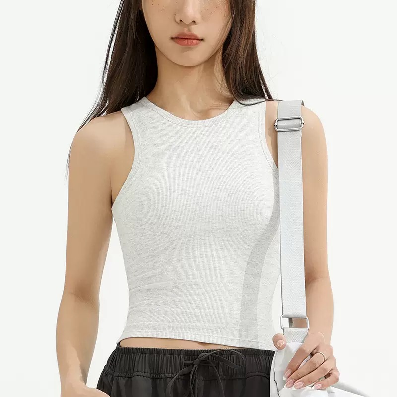 Custom Women's Active Sports Yoga Running Wear Sleeveless Tops Wholesale Breathable Casual Ribbed Tank Top Woman