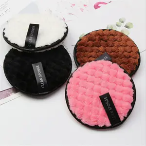 Washable Reusable Bamboo Microfiber Pack Make up Remover Puff Cotton Facial Cleansing Makeup Powder Private Label Remover Pad