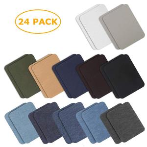 Красочный прямоугольный имитационный джинсовый гладильный патч, декоративный патч для колена и локтя, вырезанный по воле - Product Image 2