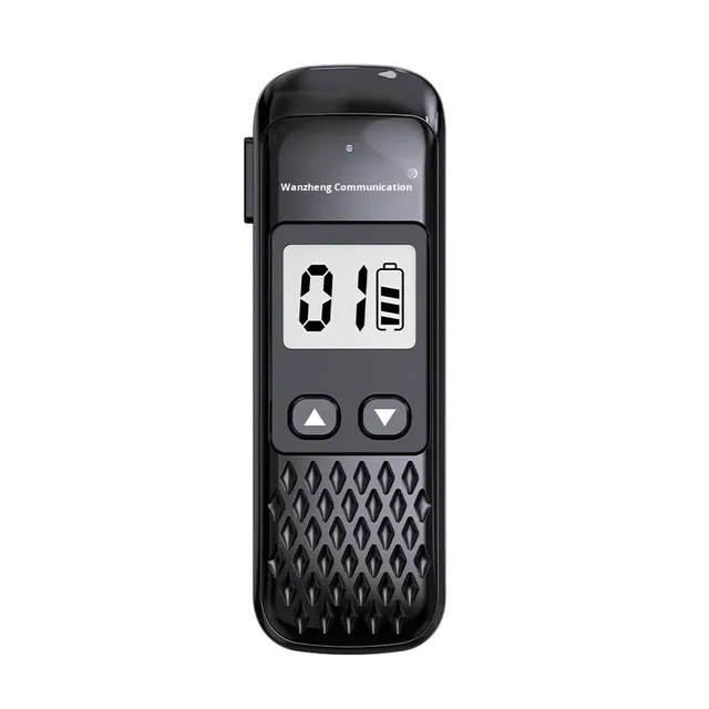 Mini Lavalier Earhook Walkie-Talkie Clip-on Restaurant Headset with LCD Display Type-C Charging 50km Range Wireless Intercom