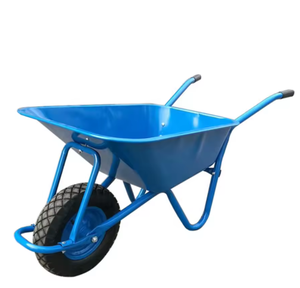 Premium aanbiederklasse stalen kruiwagen met één wiel, duurzaam, met houten handvat en noppenband - Product Image 5