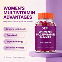 Gommes multivitaminées pour femmes avec biotine supplémentaire, 60 unités, complément alimentaire pour le bien-être quotidien des femmes