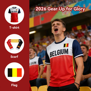 Camiseta Deportiva Gahumi 2026 para Fanáticos del Fútbol de Canadá, México, Estados Unidos y Bélgica, Diseño Nuevo, Sublimación Deportiva - Product Image 1