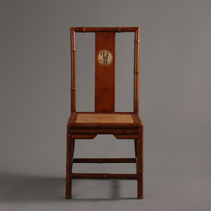 Chinese Style Red Bamboo High <b>Back</b> <b>Chair</b> Ming Style Zen Tea Room Furniture Living Room <b>Chair</b> - Product Image 1