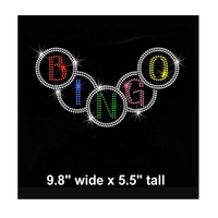 Lettres BINGO personnalisées à thermocoller avec strass, applique brillante