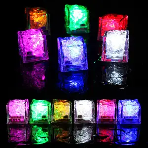 Luminous LED Glow Led Ice Cubes Halloween Neon Party Supplies Party Wine Glass Block Flashing Induction Luminous Acrylic