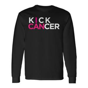 T-shirt a maniche lunghe Kick Cancer per il supporto e la sensibilizzazione sui sopravvissuti - Product Image 1