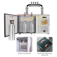 Refroidisseur de bière en acier inoxydable FUYONG 6 fûts américains tour de distributeur de sac à dos Kegerator pratique pour servir de la bière