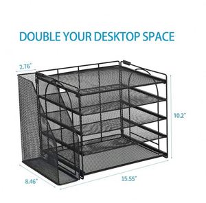 Organizador de Papel Metálico y Accesorios con Organizador de Archivos, Accesorios de Escritorio y Organizadores de Espacio de Trabajo para Catálogos y Soportes de Referencia - Product Image 4