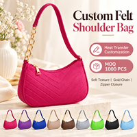 Sac croissant en feutre motif pierre 2026 pour femme, sac à main minimaliste à porter sous le bras ou à l'épaule, usage quotidien, prêt à expédier, logo personnalisé